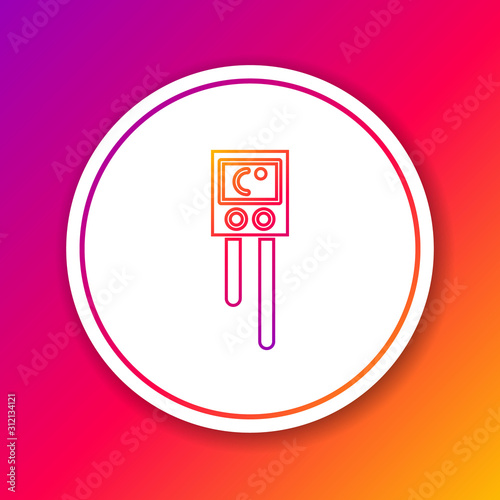 Color line Temperature and humidity sensor icon isolated on color background. Circle white button. Vector Illustration