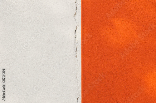 Fotótapéta White dark orange split color concrete background backdrop texture