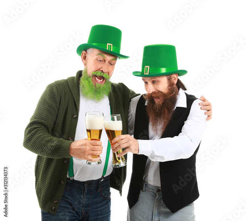 Bearded men with glasses of...