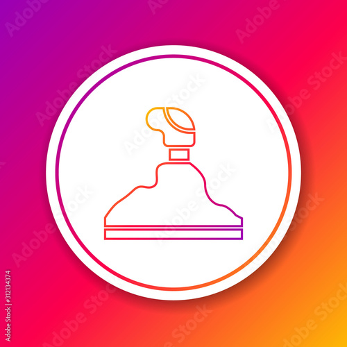 Color line Gear shifter icon isolated on color background. Transmission icon. Circle white button. Vector Illustration