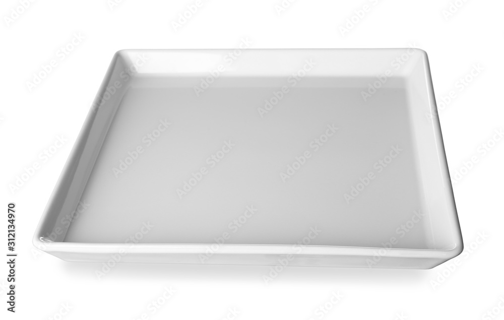 Empty ceramic plate on white background Empty ceramic plate on white background