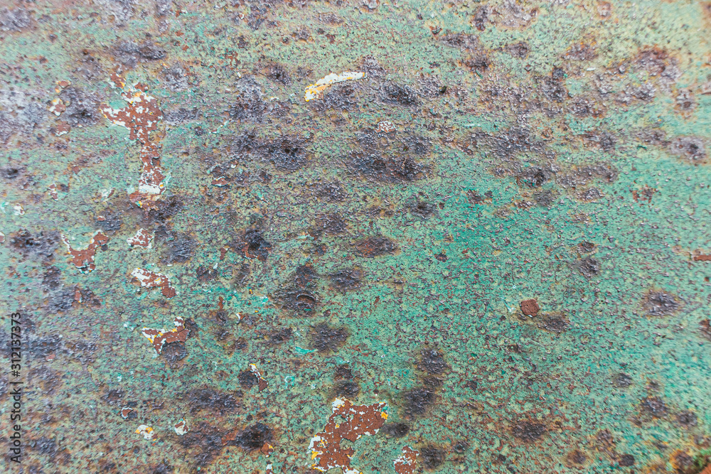 Grunge rusty green metal background texture