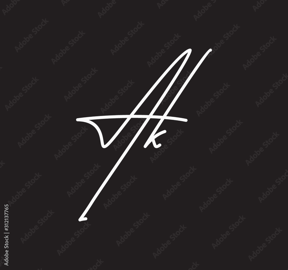 Couple Cursive Letters Initial Signature Handwriting Calligraphy