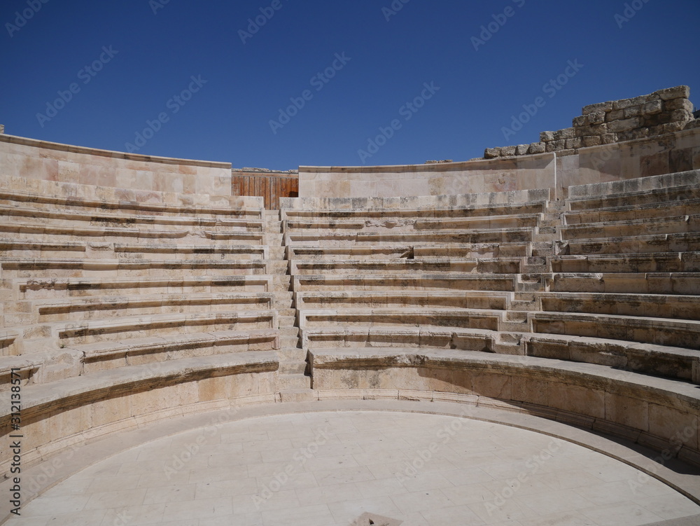 Roman theatre of Amman, Jordan, ancient historic monumental building in the Middle East