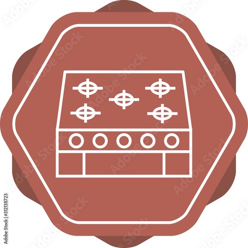 Unique Stove Vector Line Icon
