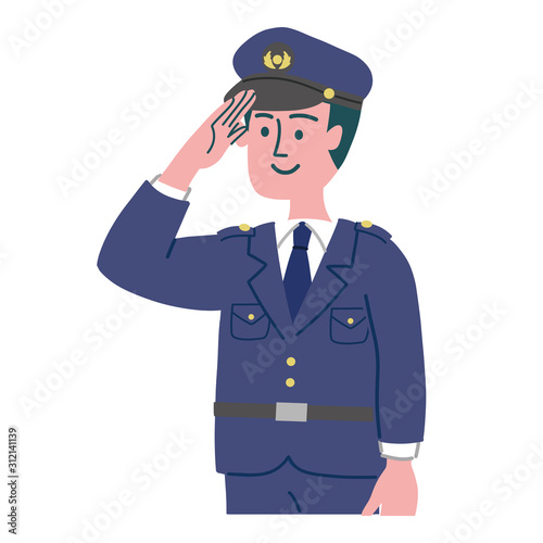 警察官　敬礼　男性