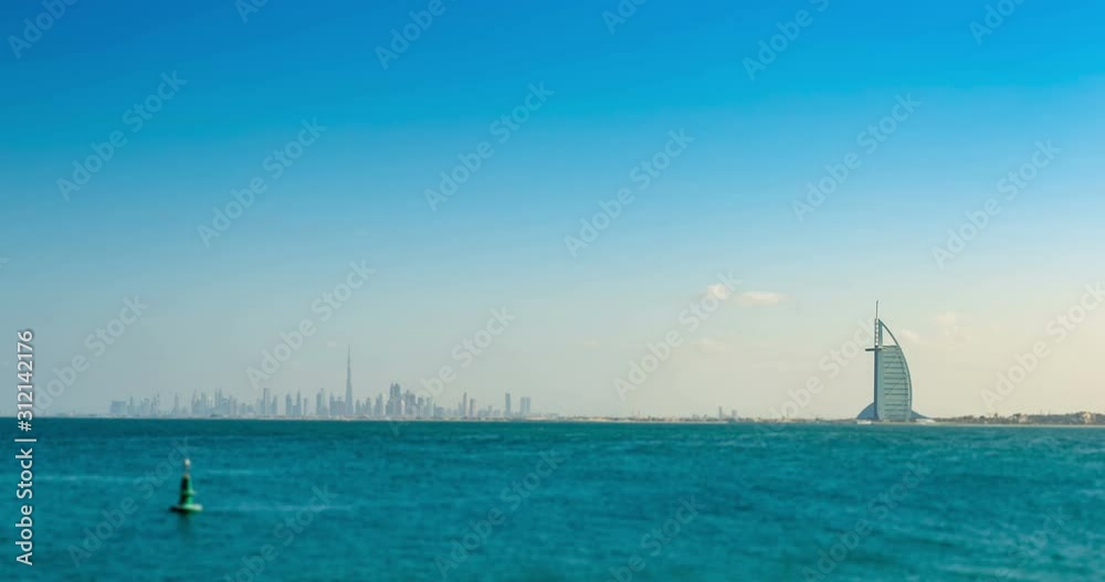 Scenic View Of Dubai City Time Lapse Seen From The Sea Scenic View Of Dubai City Time Lapse Seen From The Sea