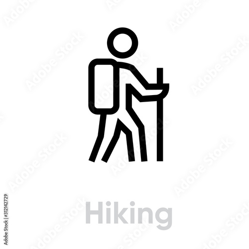 Hiking activity icon