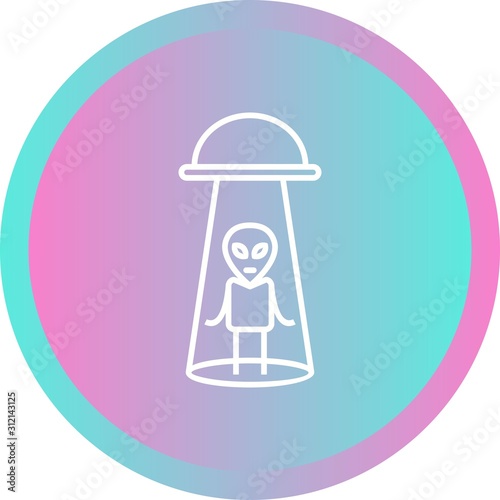 Unique Alien Abduction Vector Line Icon