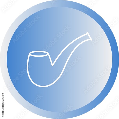 Unique Smoking Pipe Vector Line Icon