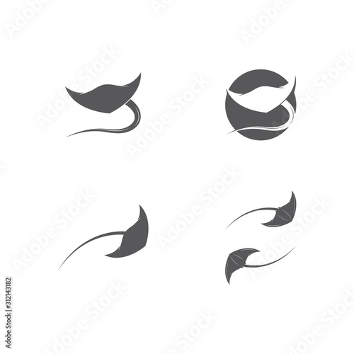 Stingray logo ilustration vector flat design template