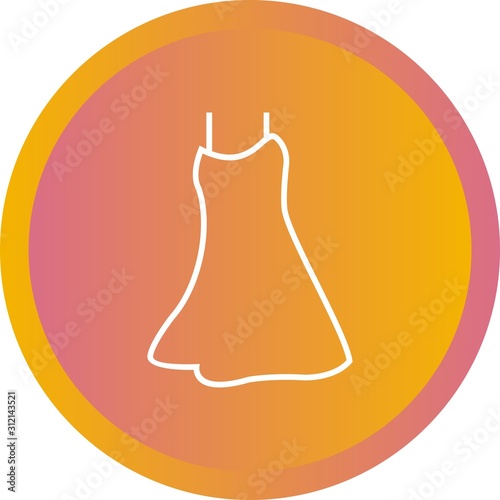 Unique Night Dress Vector Line Icon