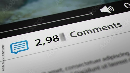 Live Streaming on Social Media Concept. Video Counter Quickly Increasing Comments