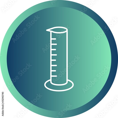 Unique Graduated Cylinder Vector Line Icon