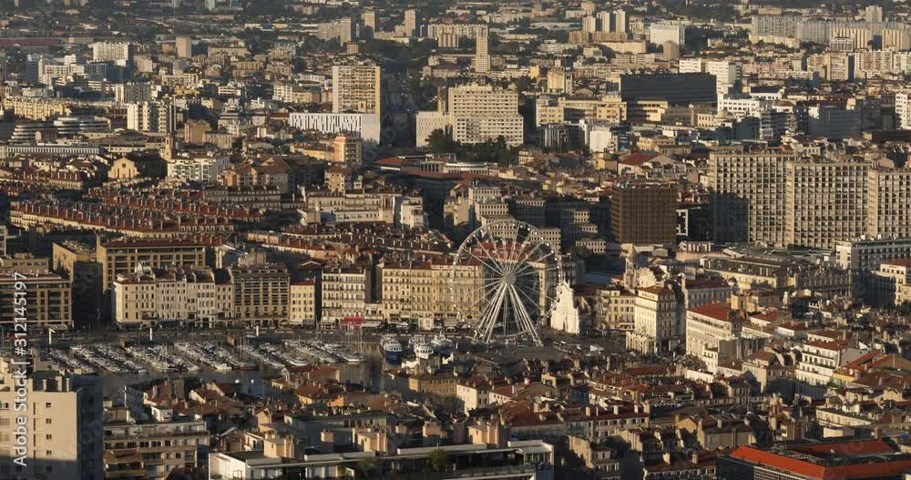 Marseille,Bouches-du-Rône,France.. View over Marseille and the Vieux Port Marseille,Bouches-du-Rône,France.. View over Marseille and the Vieux Port