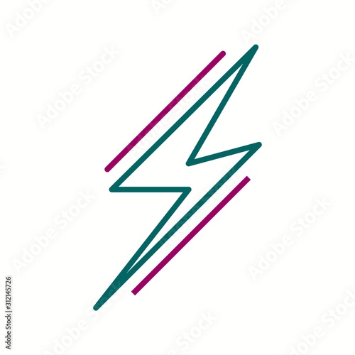 Unique Lightening II Vector Line Icon