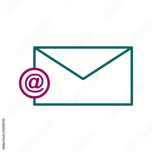 Unique Email Vector Line Icon
