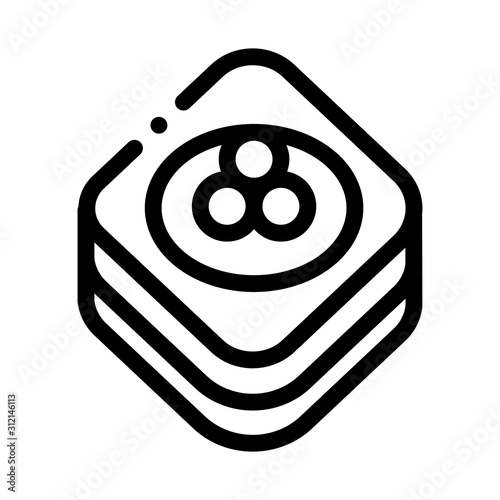 Caviar On Pancake Icon Vector. Outline Caviar On Pancake Sign. Isolated Contour Symbol Illustration