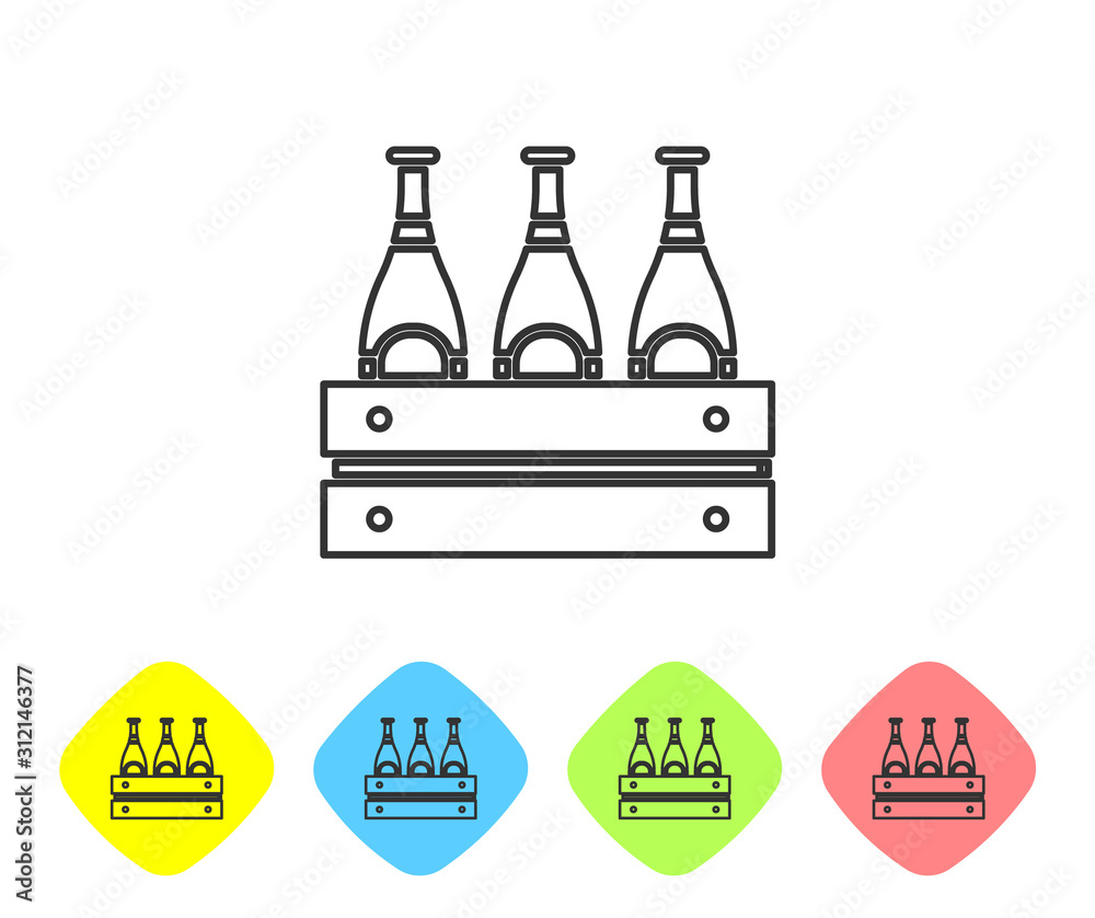 Crate Full Of Beer Bottles Isolated On White Background Stock
