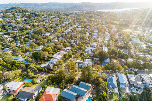 Photography Whale and Palm beach suburb housing, Sydney Australia