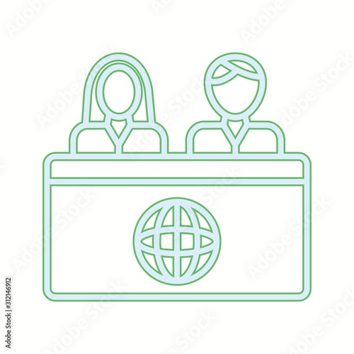 Unique Anchors On News Desk Vector Line Icon