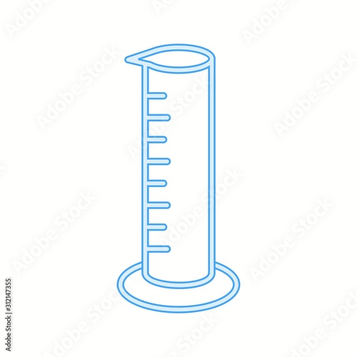 Unique Graduated Cylinder Vector Line Icon