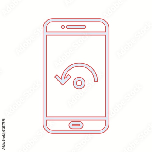 Unique Restart Phone Vector Line Icon