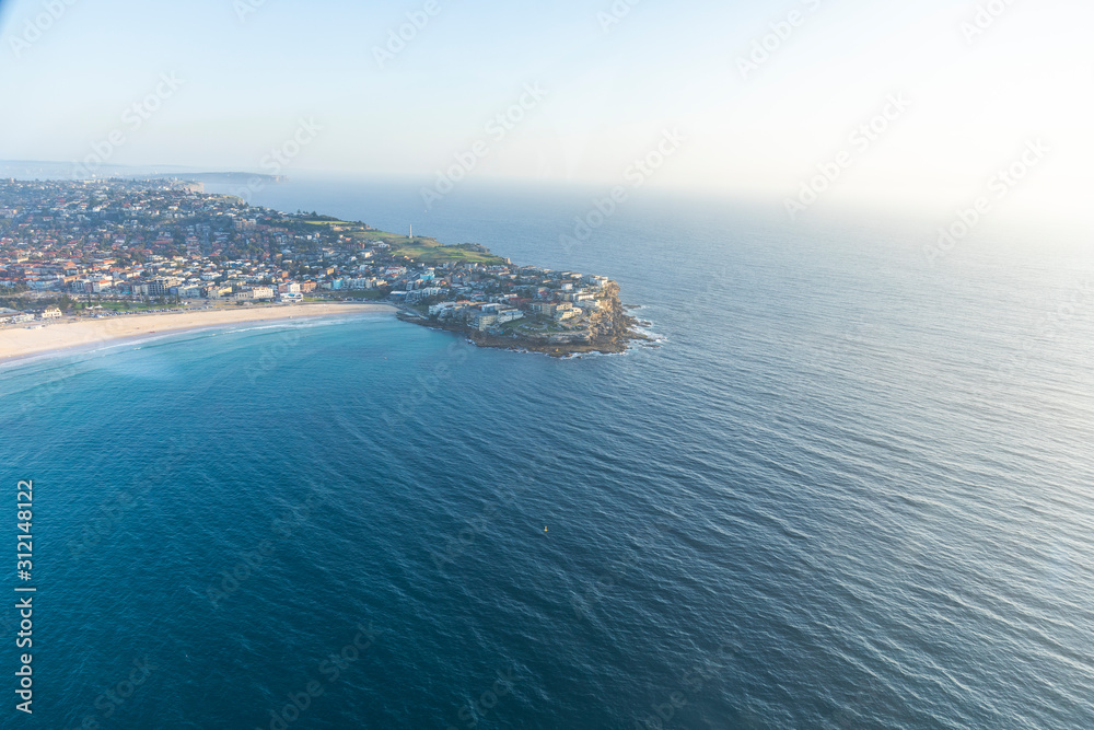 Bondi beach Top down aerial of Sydney Bondi beach Top down aerial of Sydney