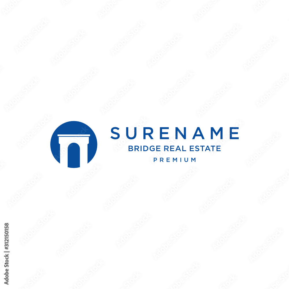 Bridge and real estate logo design vector illustration icon custom logo design vector Bridge and real estate logo design vector illustration icon custom logo design vector