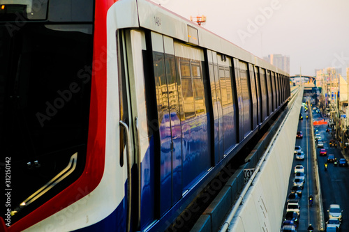 BTS skytrsain city transport infrastructure of Bangkok