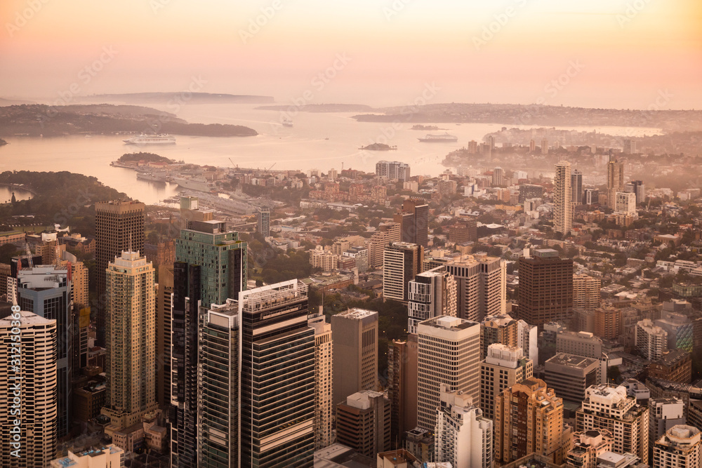 Obraz premium Krajobraz miasta Sydney, centralna dzielnica biznesowa 