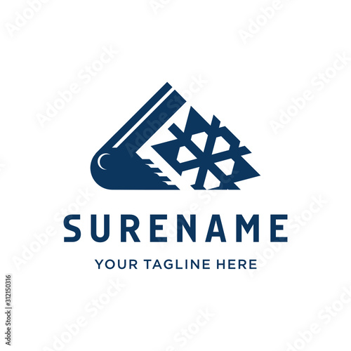 snow removal and contraction custom logo design inspiration vector icon illustration