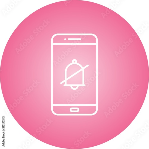 Unique Silent Alaram Vector Line Icon