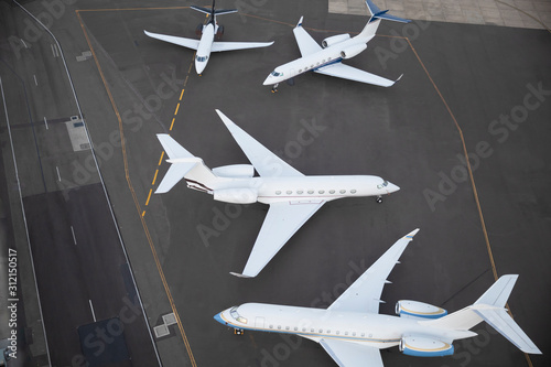 Fotografia, Obraz Private jet planes waiting on runway