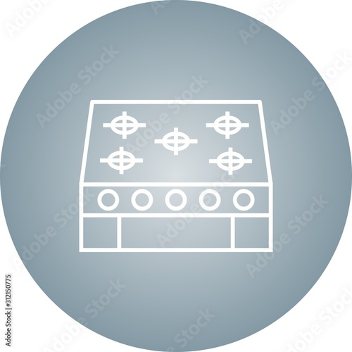 Unique Stove Vector Line Icon