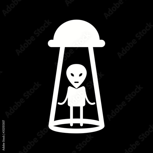 Unique Alien Abduction Vector Glyph Icon