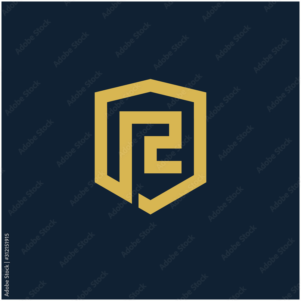 initial Letter R with Shield frame line art element. Shield Line geometry for Security logo. Logo Icon Template for Web and Business Card, Letter Logo Template on Black Background. - vector initial Letter R with Shield frame line art element. Shield Line geometry for Security logo. Logo Icon Template for Web and Business Card, Letter Logo Template on Black Background. - vector