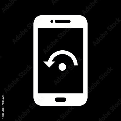 Unique Restart Phone Vector Glyph Icon