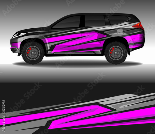 Car wrap decal livery design vector  rally race car vehicle sticker and tinting.