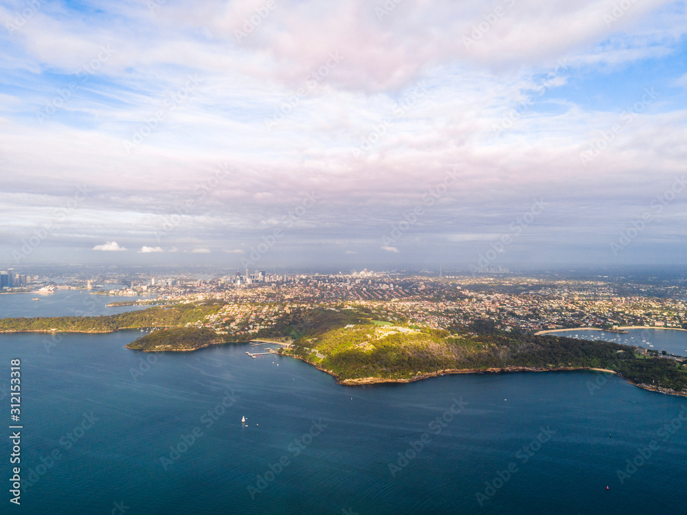 Mosman suburbs and coast line, Sydney Australia