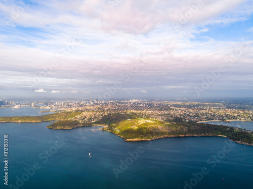 Mosman suburbs and coast line, Sydney Australia