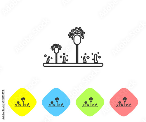 Grey line Mold icon isolated on white background. Set icons in color rhombus buttons. Vector Illustration