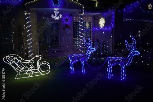 reindeer and sleigh decoration