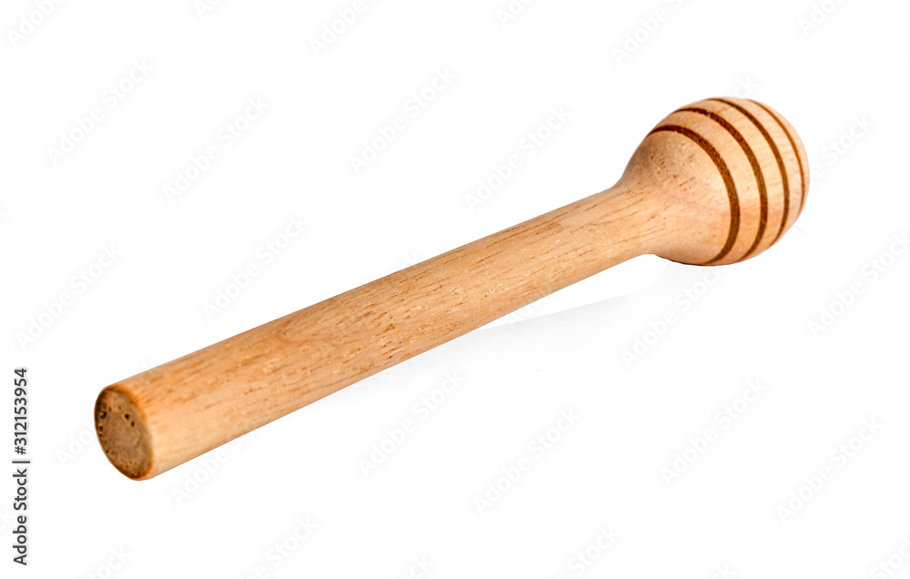 Honey dipper(spoon) isolated on the white backgroun