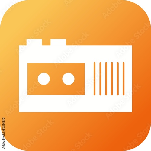 Unique Tape Recorder Vector Glyph Icon