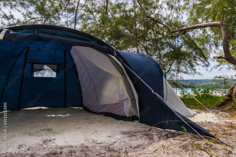 A tent at the Beach on Koh Rong Island