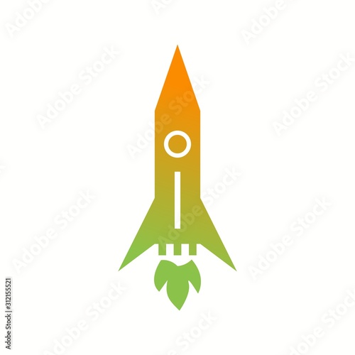 Unique Rocket Vector Glyph Icon