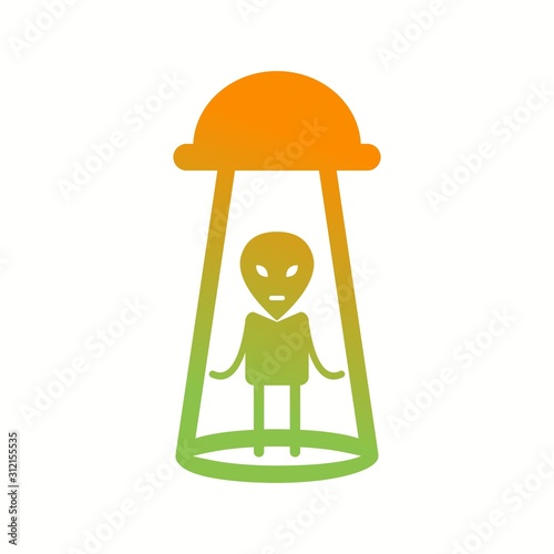 Unique Alien Abduction Vector Glyph Icon