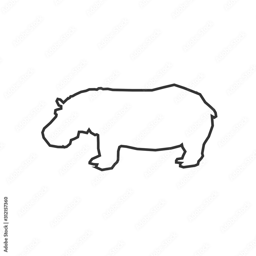 hippo icon animal vector illustration for graphic design and websites hippo icon animal vector illustration for graphic design and websites
