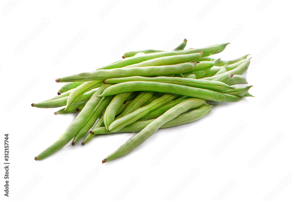 Fresh green beans isolated on white background Fresh green beans isolated on white background